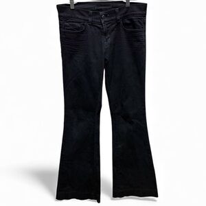J Brand Jeans Women's W-27, Inseam-32 Black Denim Flare 5 Pockets Cotton/Lycra